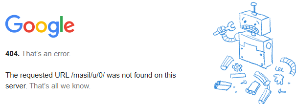 Googleの404エラー画面の例